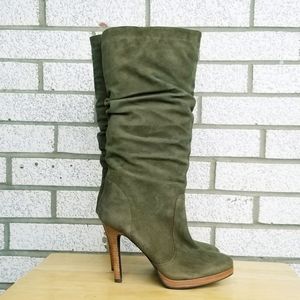 NEW Olive suede boots